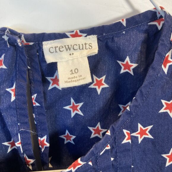 J. Crew Crewcuts Girls 100% Cotton Top stars Size 10 Style #L4936 Button Back - Picture 3 of 8